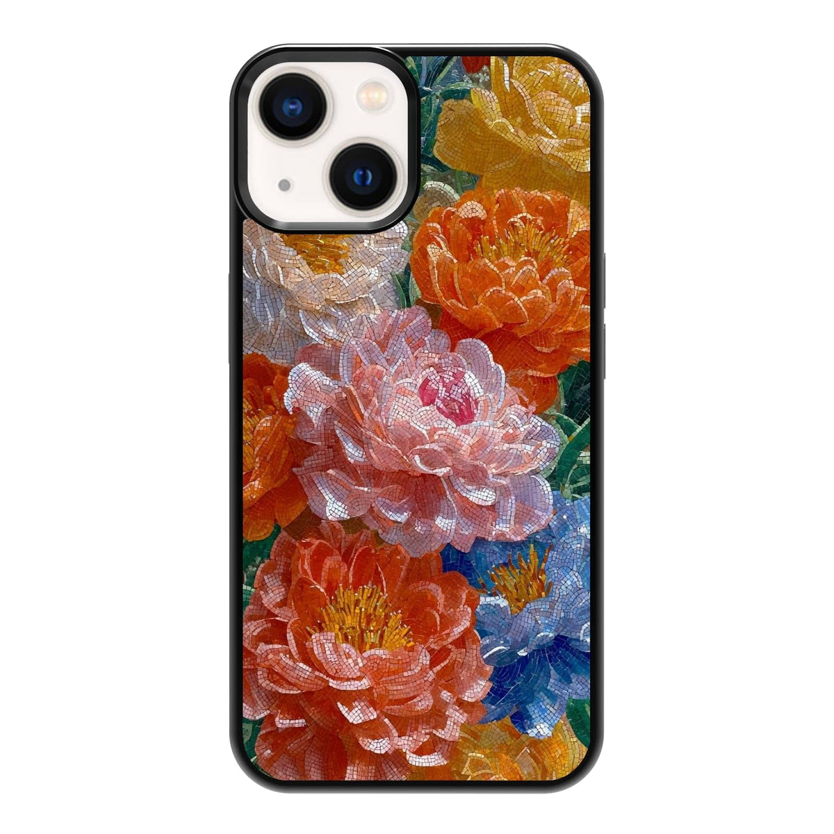 Dark Botanical Wildflower Forest Green Leaf White Blossom Nature Art Phone Case, Shockproof Protective Cover for iPhone 11 12 13 14 15 16 17 Pro Max Plus Mini XR 7 8 SE