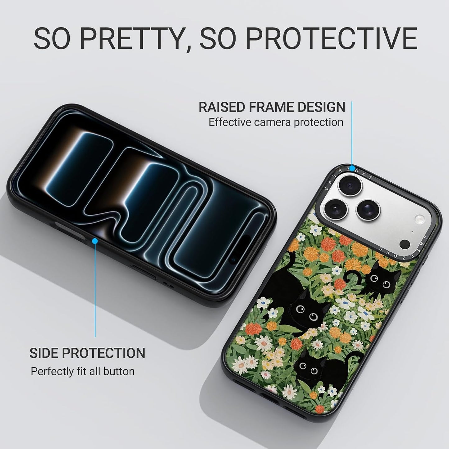 Clear TPU Phone Case Cover for iPhone with Design, Drop Protection, Cute Case for Girl Women (Cat2, iPhone 17 Pro Max)