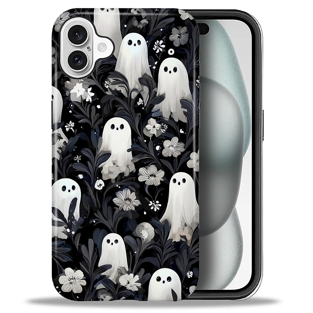 DAIZAG Case for iPhone 13 iPhone 14, Christmas Coffee Snowflake Cane Full-Body Design Hybrid Dual Protection Soft TPU + Hard PC, Shockproof Scratch-Resistant Protective Cover Phone Case for Men Women