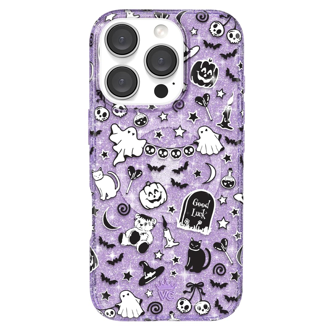 VELVET CAVIAR Christmas Phone Case for iPhone 16 - Compatible with MagSafe [10ft Drop Tested] - Holiday Peppermint Glitter Winter Theme