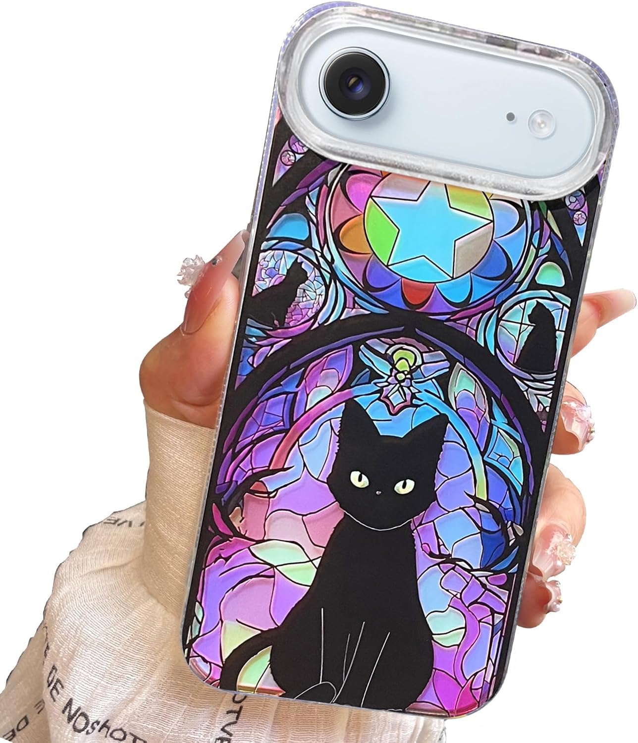 iPhone 13/14 Case, Black Cat Design, Slim Silicone Bumper Case, Wireless Charging Compatible