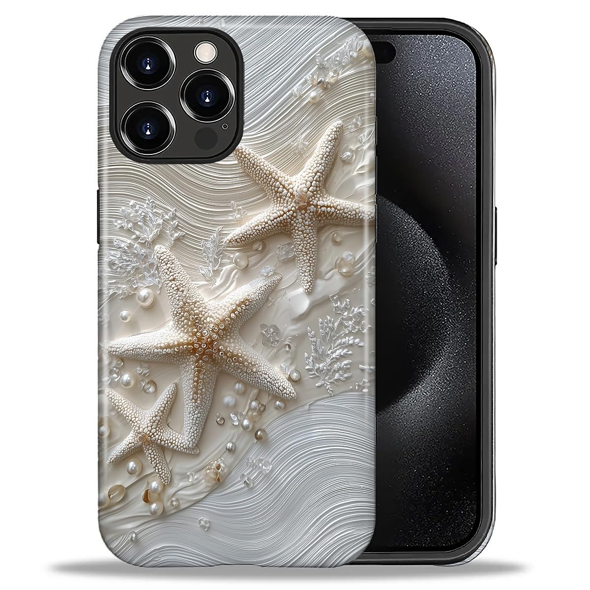 DAIZAG Case for iPhone 13 iPhone 14, Christmas Coffee Snowflake Cane Full-Body Design Hybrid Dual Protection Soft TPU + Hard PC, Shockproof Scratch-Resistant Protective Cover Phone Case for Men Women
