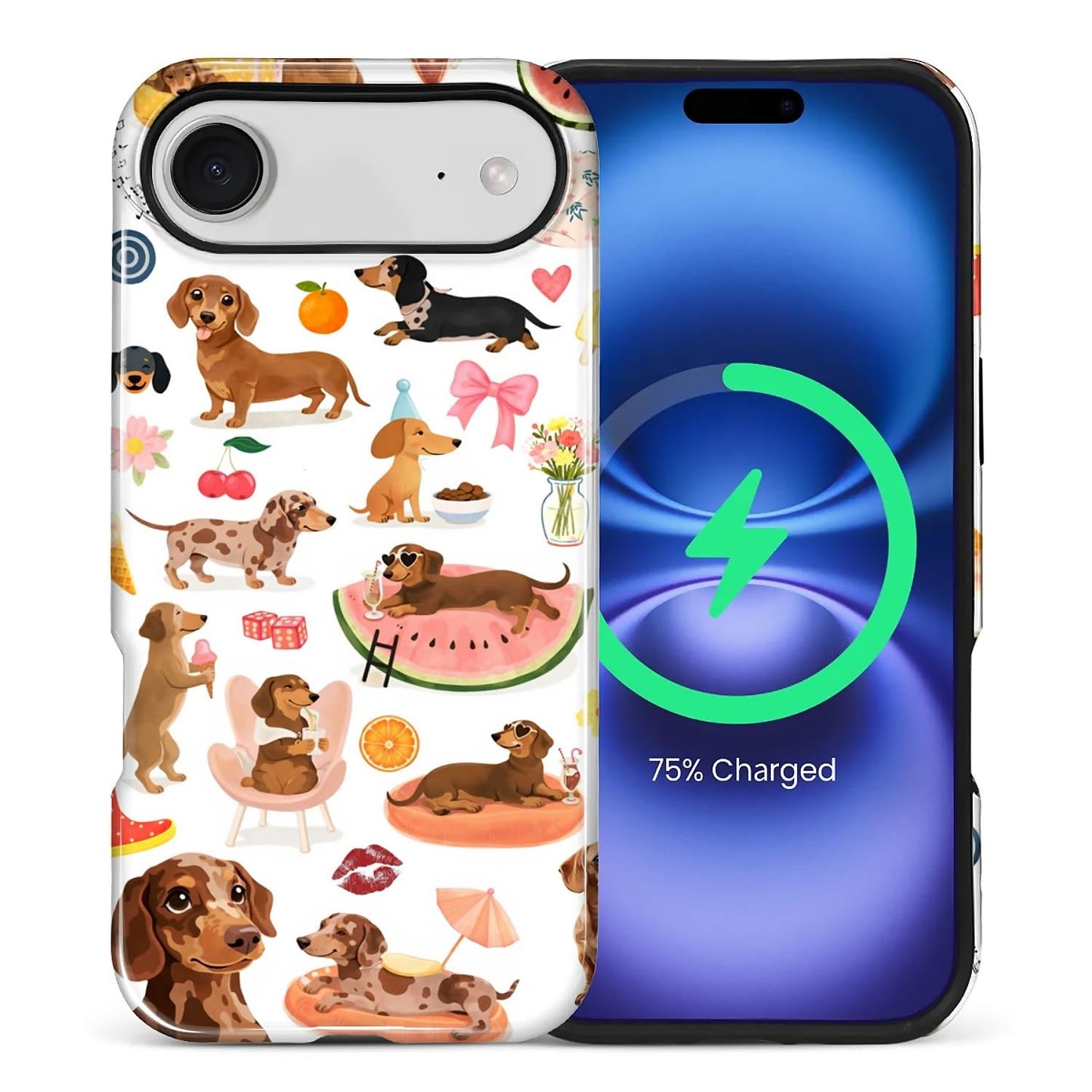Case Compatible with iPhone 17 [Compatible with MagSafe] Hybrid 2-Layer Hard Shell Protection Case, Shockproof Protective Magnetic Cover for iPhone 17, Funny Sausage Dog Dachshund Collage