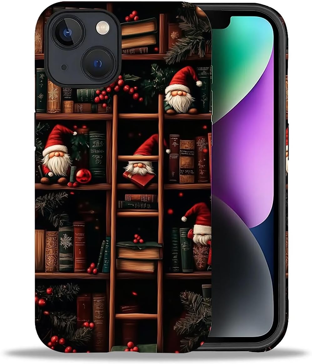 DAIZAG Phone Case Compatible with iPhone 13/14,Christmas Santa Claus Mixed 2 Layer Soft Silicone+Hard PC Ddouble Protection Ultra-Thin Phone Case for iPhone 13/14