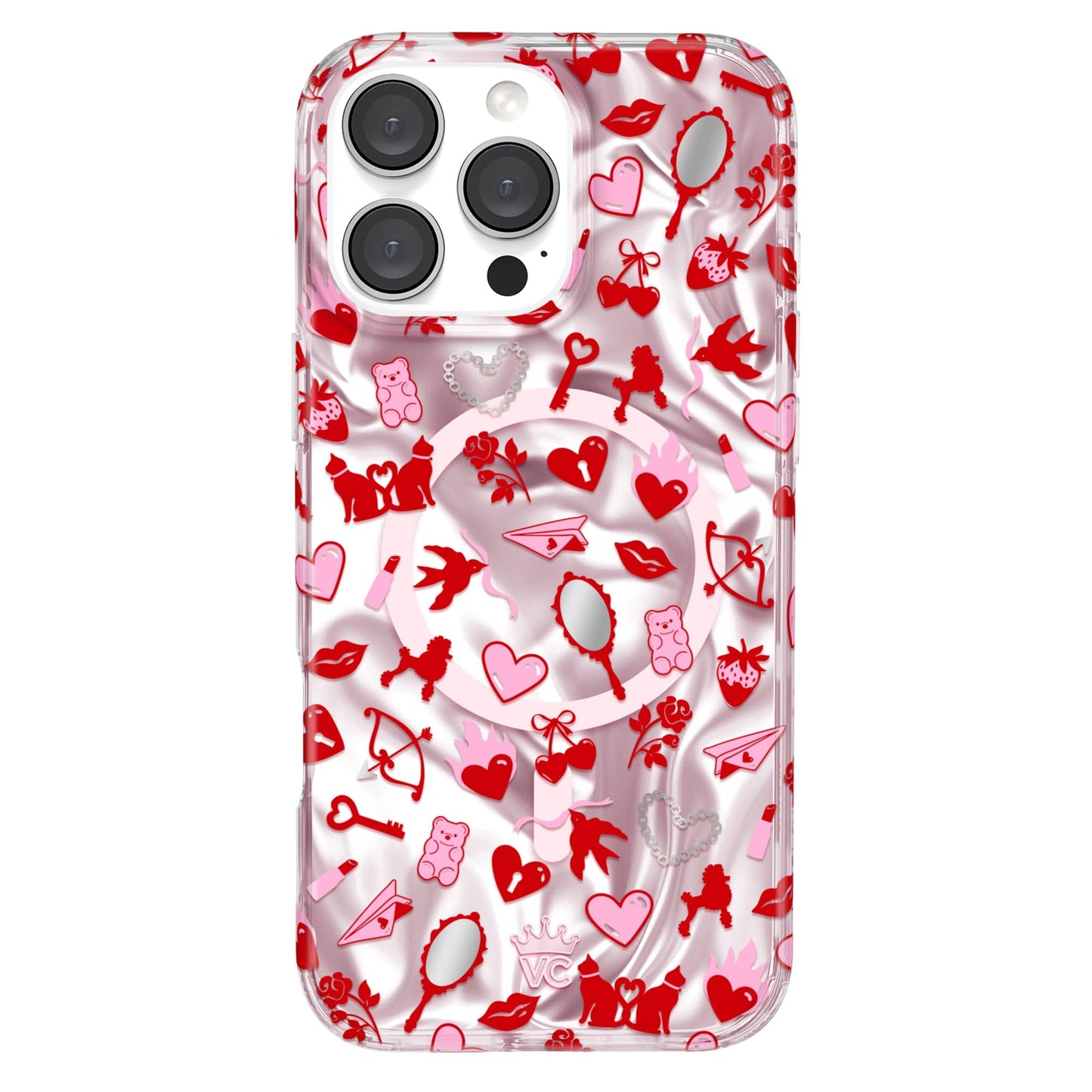 VELVET CAVIAR Christmas Phone Case for iPhone 16 - Compatible with MagSafe [10ft Drop Tested] - Holiday Peppermint Glitter Winter Theme