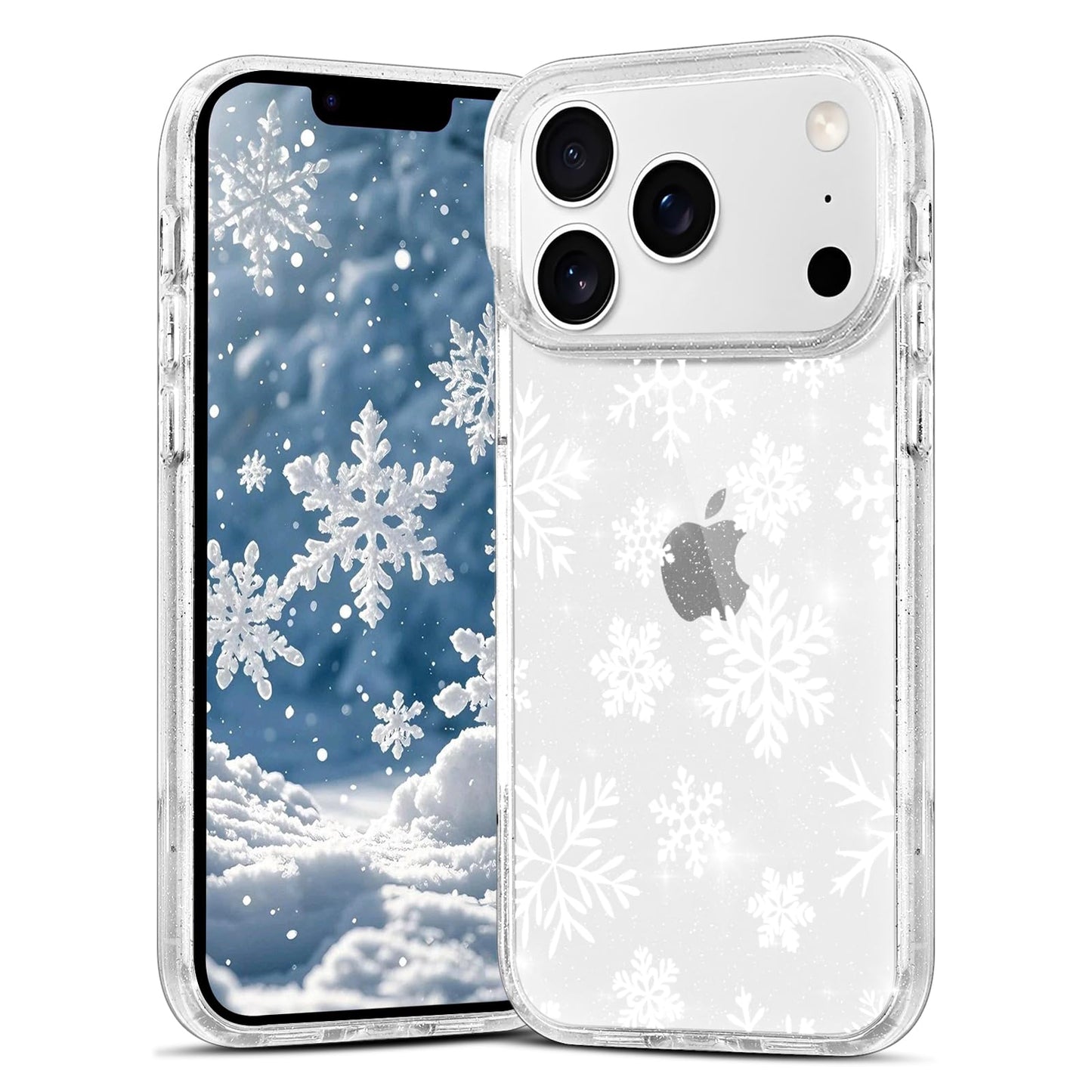 Christmas Phone Case for iPhone 13 6.1", Cute Glitter Christmas Tree Candy Snowflake Pattern, Preety Bling Sparkle Soft TPU Anti-Scratch Shockproof Protective Cover for Women Girls