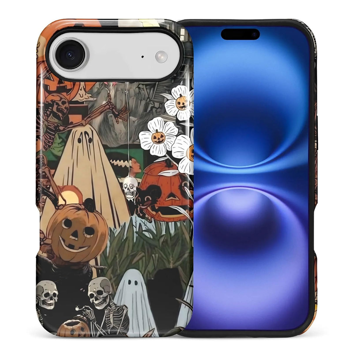 for iPhone 17 Pro Max Case,Hybrid 2-Layer Hard Shell + Silicone Protective Case -Resistant Shockproof- Ally's Dog's Cute College Summer Flower Collage