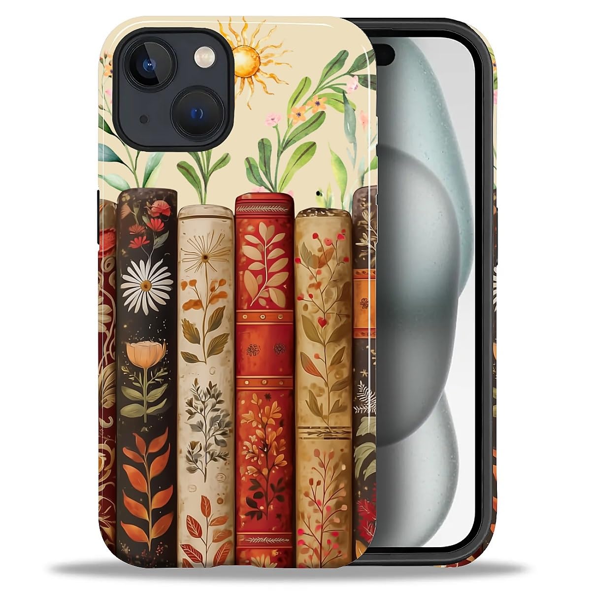DAIZAG Case for iPhone 13 iPhone 14, Christmas Coffee Snowflake Cane Full-Body Design Hybrid Dual Protection Soft TPU + Hard PC, Shockproof Scratch-Resistant Protective Cover Phone Case for Men Women