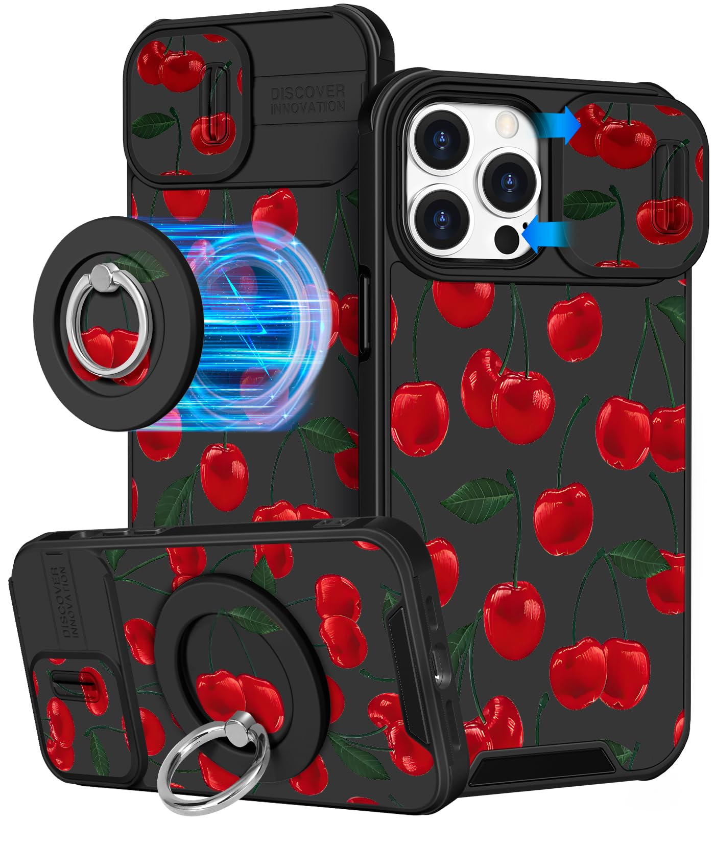 Buleens for iPhone 17 Pro Max Case 6.9 Inch - with Ring Stand & Camera Cover Aesthetic Cute Designed for Women Girls Girly Cartoon Kawaii Dogs Phone Case for iPhone 17 Pro Max Compatible with Magsafe