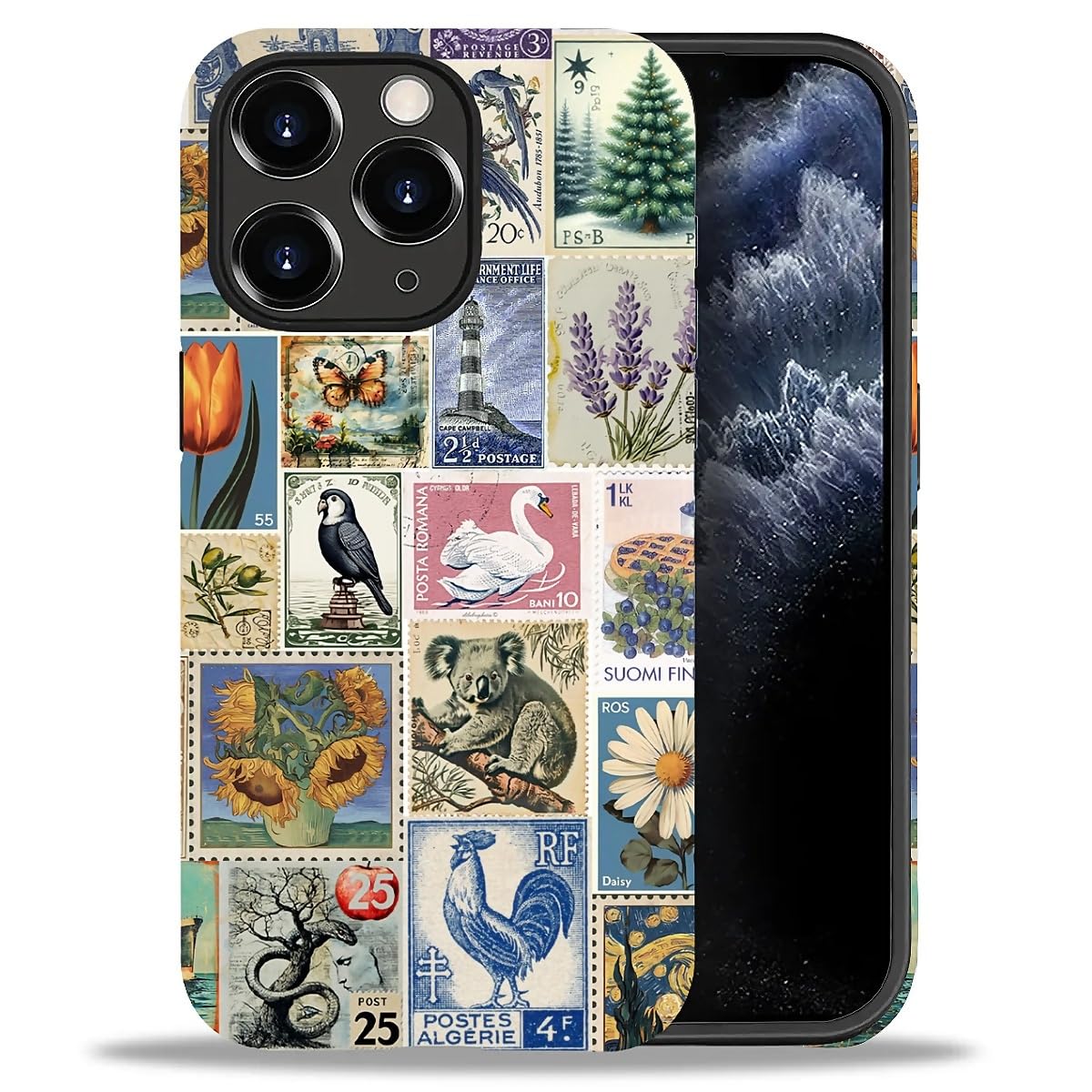 DAIZAG Phone Case Compatible with iPhone 13/14,Christmas Santa Claus Mixed 2 Layer Soft Silicone+Hard PC Ddouble Protection Ultra-Thin Phone Case for iPhone 13/14