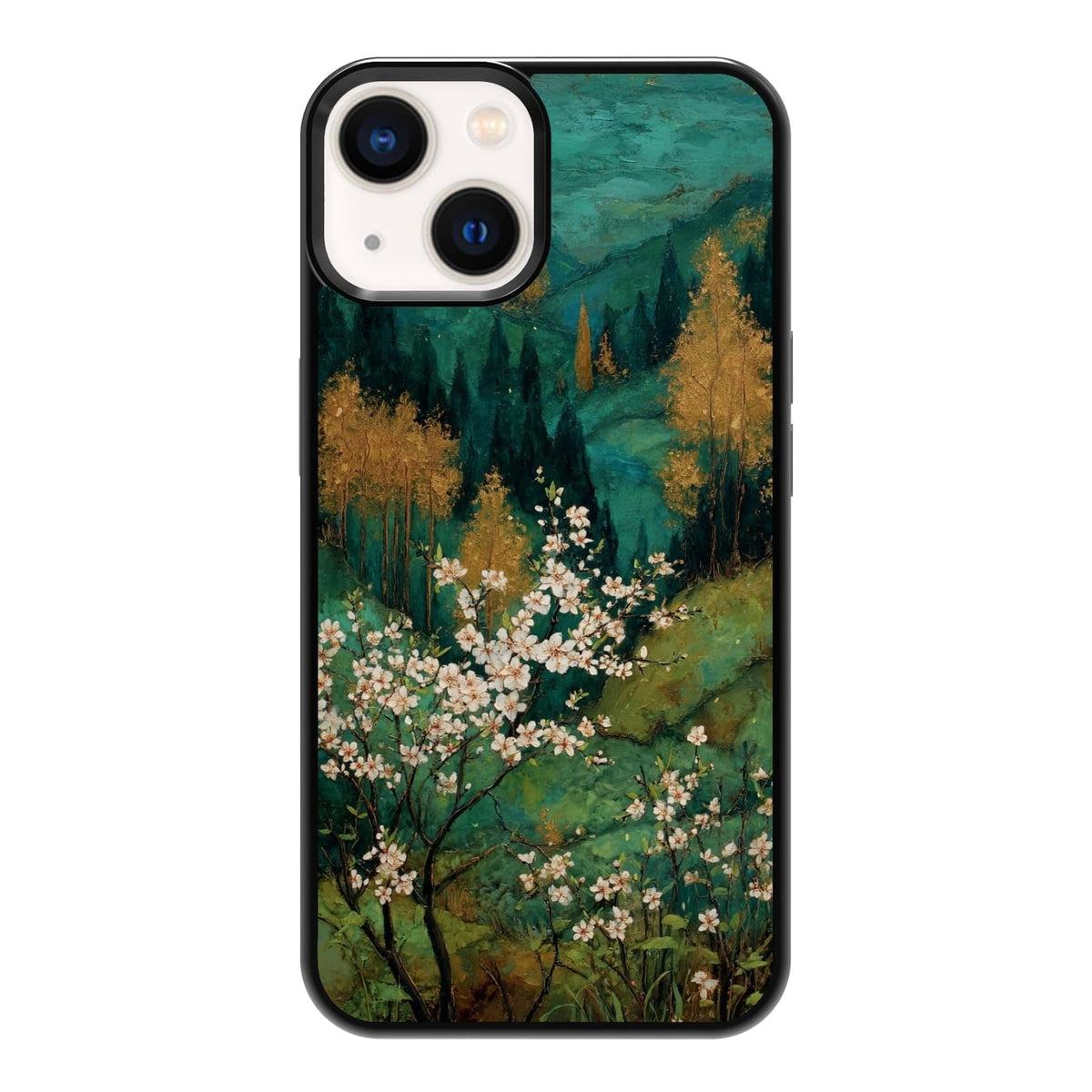 Vibrant Redwood Forest Path Wildflowers Nature Landscape Phone Case, Shockproof Protective Cover for iPhone 11 12 13 14 15 16 17 Pro Max Plus Mini XR 7 8 SE
