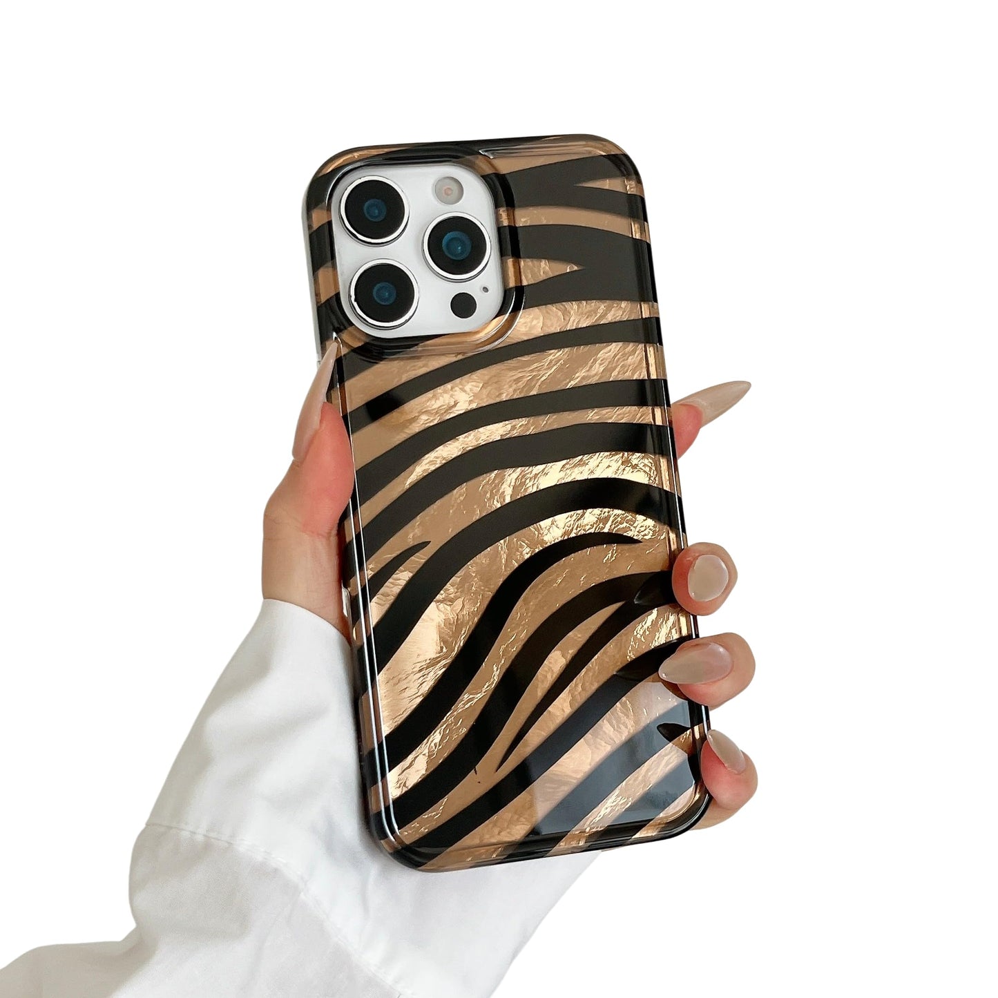 for iPhone 17 Pro Glitter Leopard Print Phone Case, Sparkly Cheetah Animal Pattern Clear Soft TPU Shockproof Protective Cover for Women Girls (Zebra Stripe, for iPhone 17 Pro)