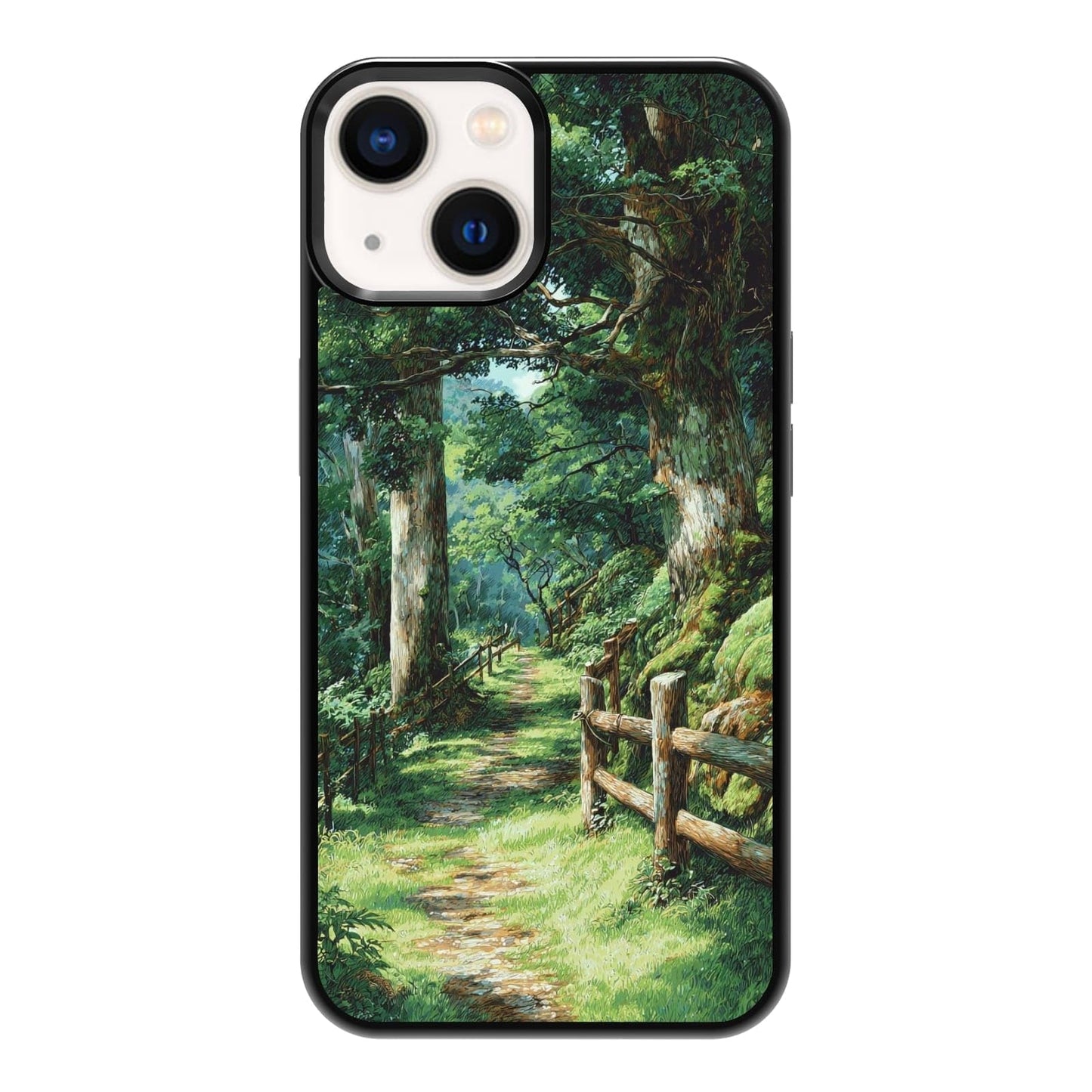 Vibrant Redwood Forest Path Wildflowers Nature Landscape Phone Case, Shockproof Protective Cover for iPhone 11 12 13 14 15 16 17 Pro Max Plus Mini XR 7 8 SE