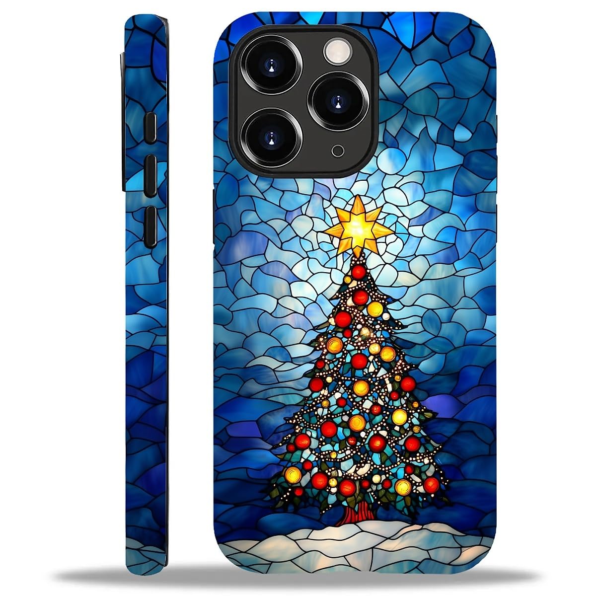 Case Compatible with iPhone 16,Christmas Decorations-Santa Claus Hybrid 2-Layer Hard Shell+Silicone Double Protective Scratch-Resistant Shockproof Case for iPhone 16