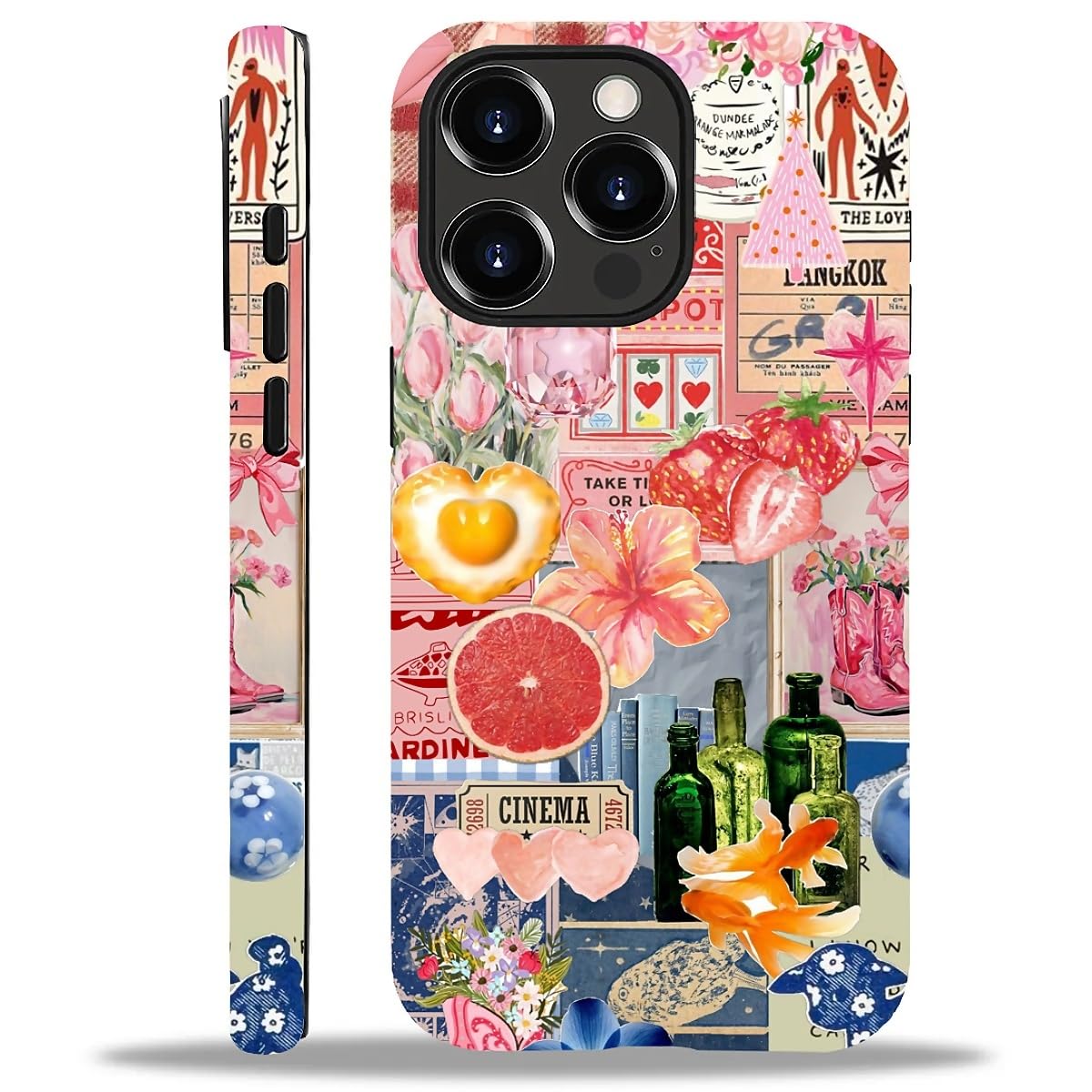 Case for iPhone 16 Pro Max,Aesthetic Frog Pond Splice Exquisitely Pattern Double Protective Phone Cover Cases Soft Silicone for iPhone 16 Pro Max