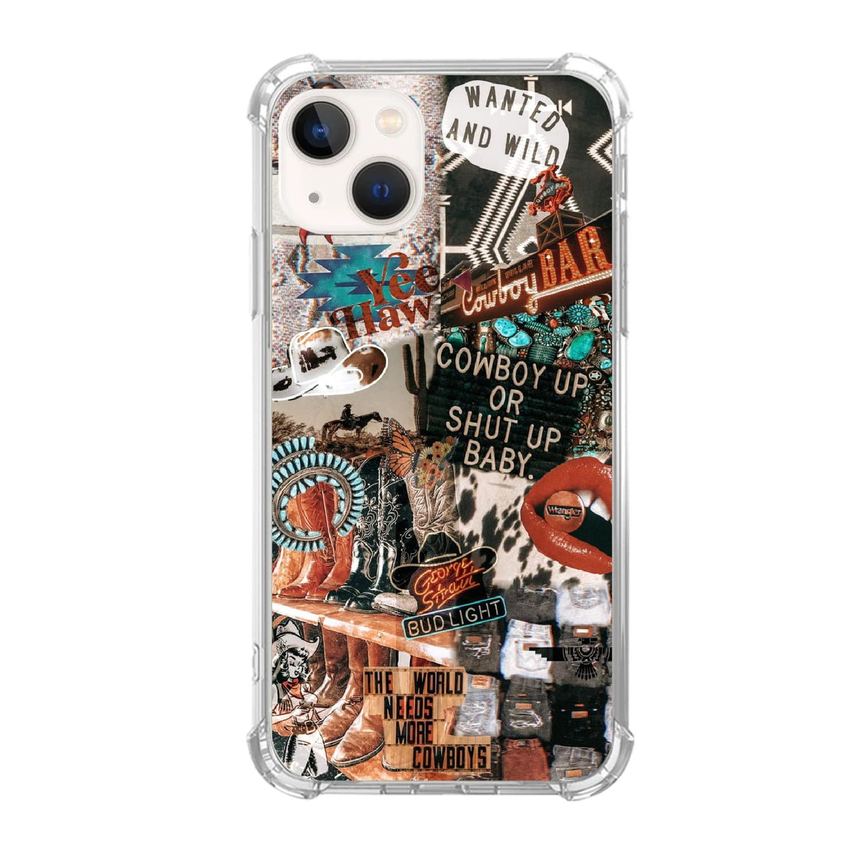 Winter Christmas Holiday Collage Case for iPhone 13, Retro Aesthetic Christmas Gingerbread and Tree Pattern Case for Girls Women Men, Unique Trendy TPU Bumper Cover Case for iPhone 13