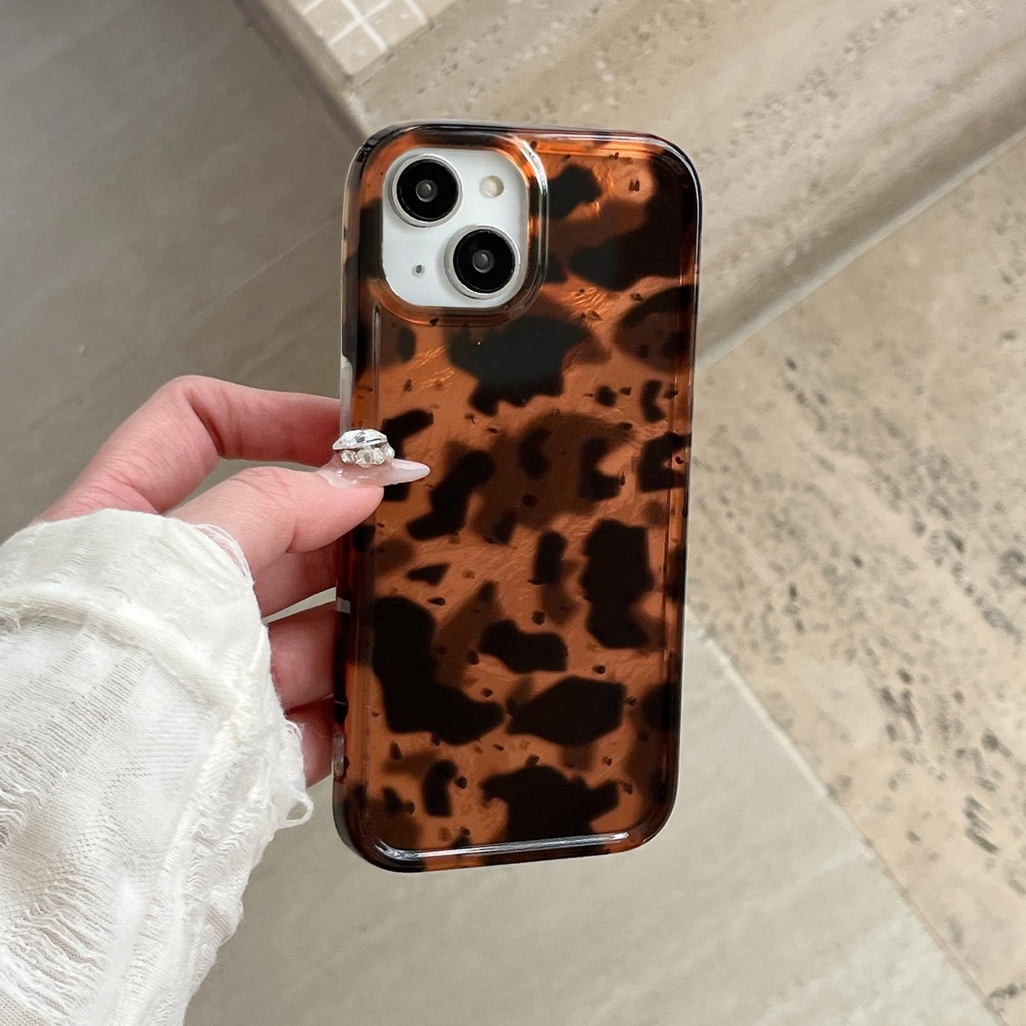 inewateri Compatible for iPhone 16 Pro Max Case with Cute Cheetah Leopard Print Retro Aesthetics Design Soft Slim TPU Shockproof Protective Bumper Glitter Shiny Phone Cover-Blue