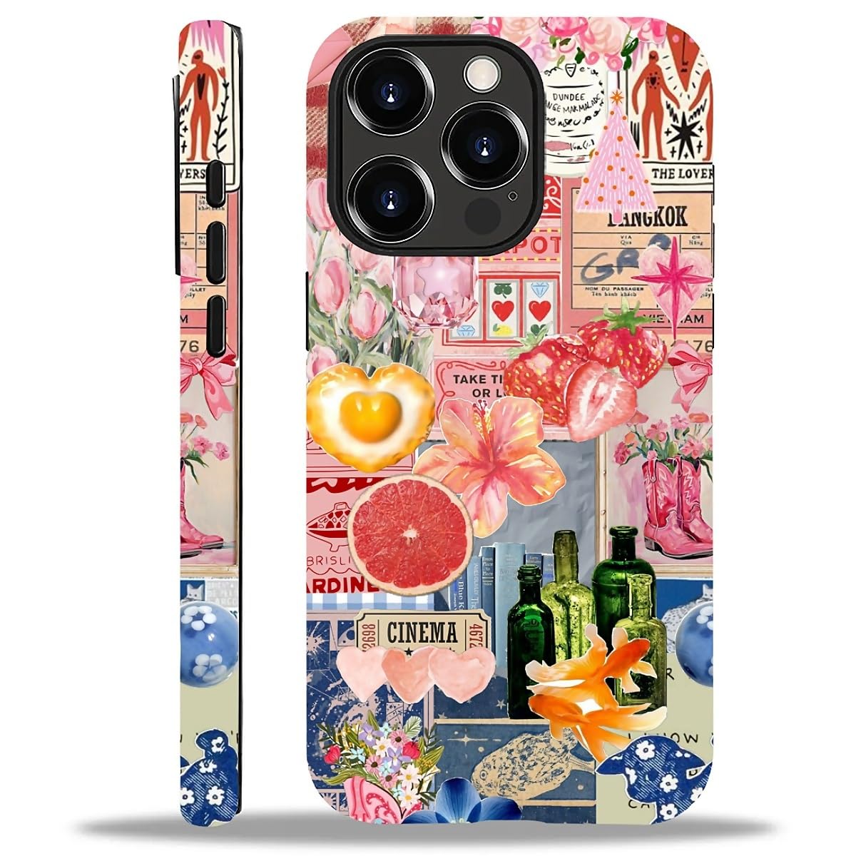 Case for iPhone 16 Pro Max,Aesthetic Frog Pond Splice Exquisitely Pattern Double Protective Phone Cover Cases Soft Silicone for iPhone 16 Pro Max