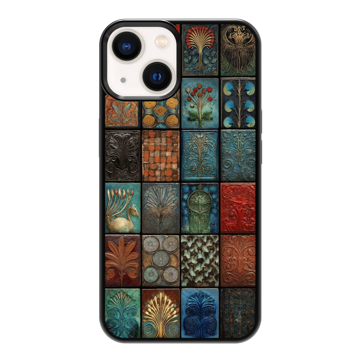Dark Botanical Wildflower Forest Green Leaf White Blossom Nature Art Phone Case, Shockproof Protective Cover for iPhone 11 12 13 14 15 16 17 Pro Max Plus Mini XR 7 8 SE
