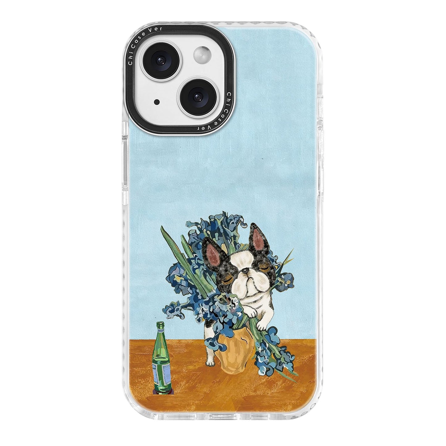 for iPhone 13 & iPhone 14 Case, Watercolor Siamese Cat Daisy Pattern with Blue Eyes, Military-Grade Drop Protection, Cute Pet Soft TPU Protective Cover with Camera Control for Girls Teens