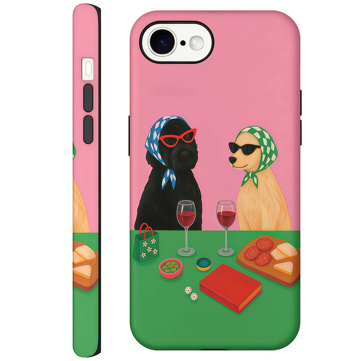 Candlelight Dinner Dog Case for iPhone 12/12 Pro | Hard Hybrid 2-Layer Design, Protective Scratch Resistant Cover for Women Girls