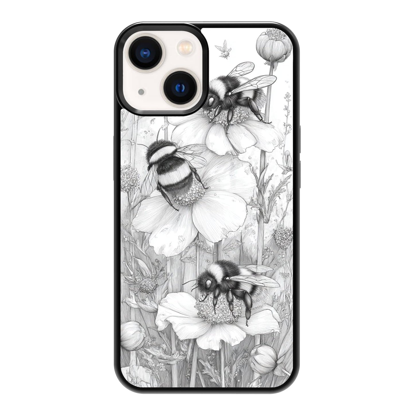 Elegant Forest Green Botanical Leaf and Plant Illustration Phone Case, Shockproof Protective Cover for iPhone 11 12 13 14 15 16 17 Pro Max Plus Mini XR 7 8 SE