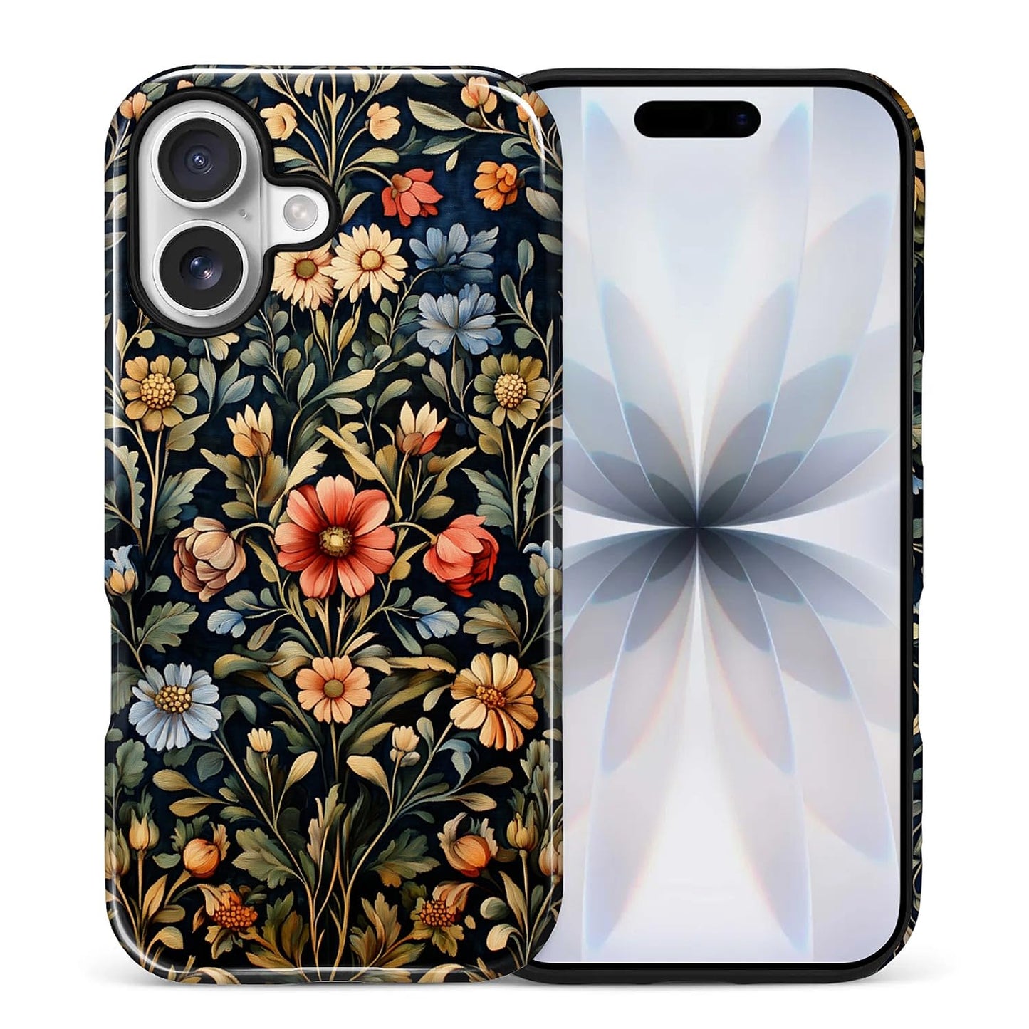 Compatible with iPhone 13 14 Case, Hybrid 2-Layer Case Shockproof Anti-Scratch for Girl Women Boy Men, Plant Collection for iPhone 13 14