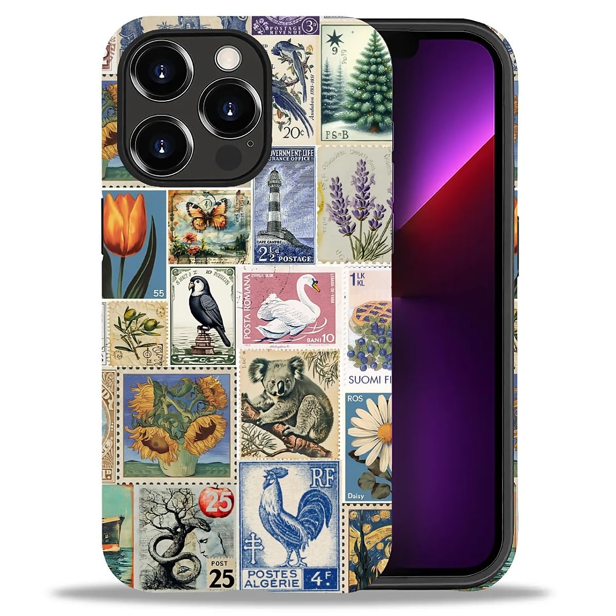 DAIZAG Phone Case Compatible with iPhone 13/14,Christmas Santa Claus Mixed 2 Layer Soft Silicone+Hard PC Ddouble Protection Ultra-Thin Phone Case for iPhone 13/14