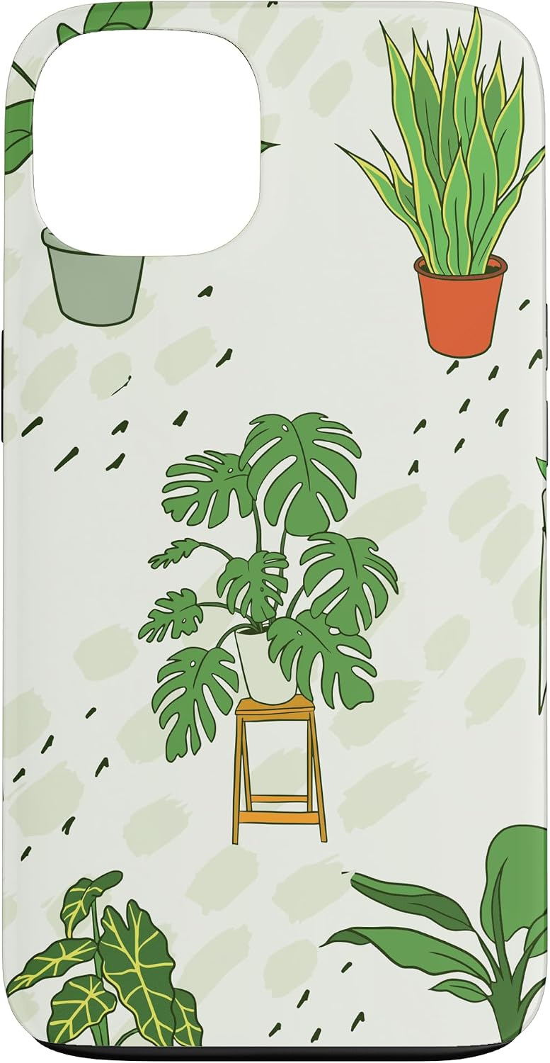Monstera plant Houseplant Illustrations | Boho Nature Leaf Case for iPhone 15