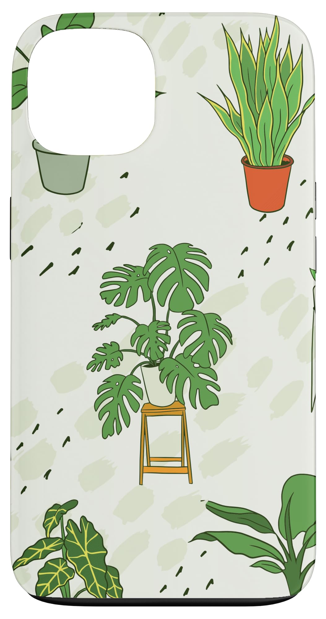 Monstera plant Houseplant Illustrations | Boho Nature Leaf Case for iPhone 15