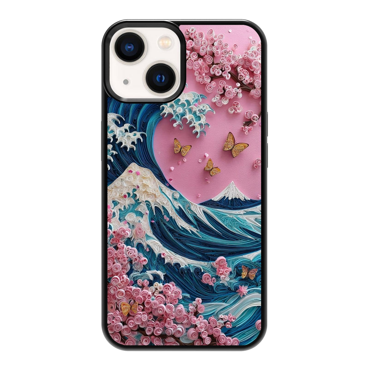 Elegant Forest Green Botanical Leaf and Plant Illustration Phone Case, Shockproof Protective Cover for iPhone 11 12 13 14 15 16 17 Pro Max Plus Mini XR 7 8 SE