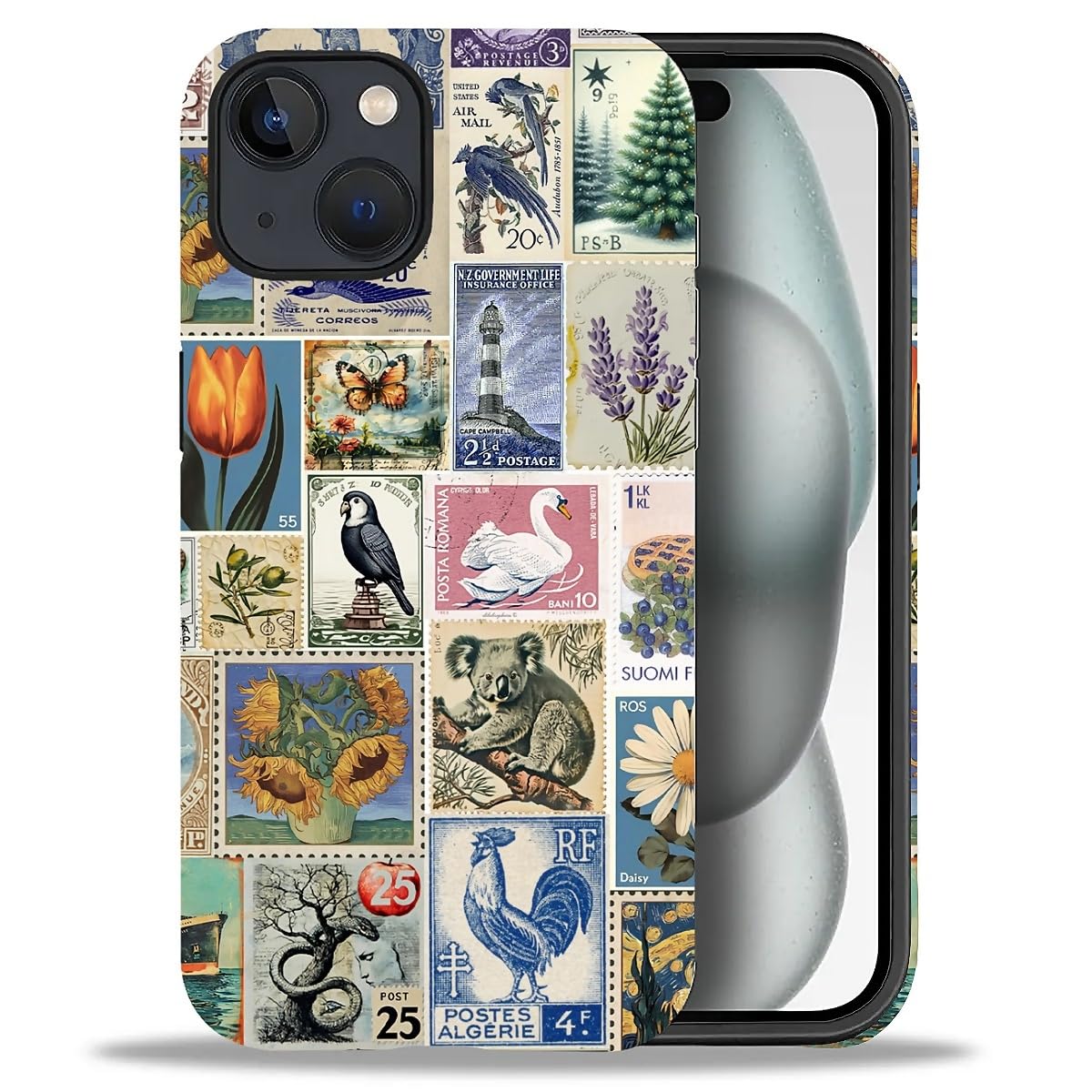 DAIZAG Phone Case Compatible with iPhone 13/14,Christmas Santa Claus Mixed 2 Layer Soft Silicone+Hard PC Ddouble Protection Ultra-Thin Phone Case for iPhone 13/14