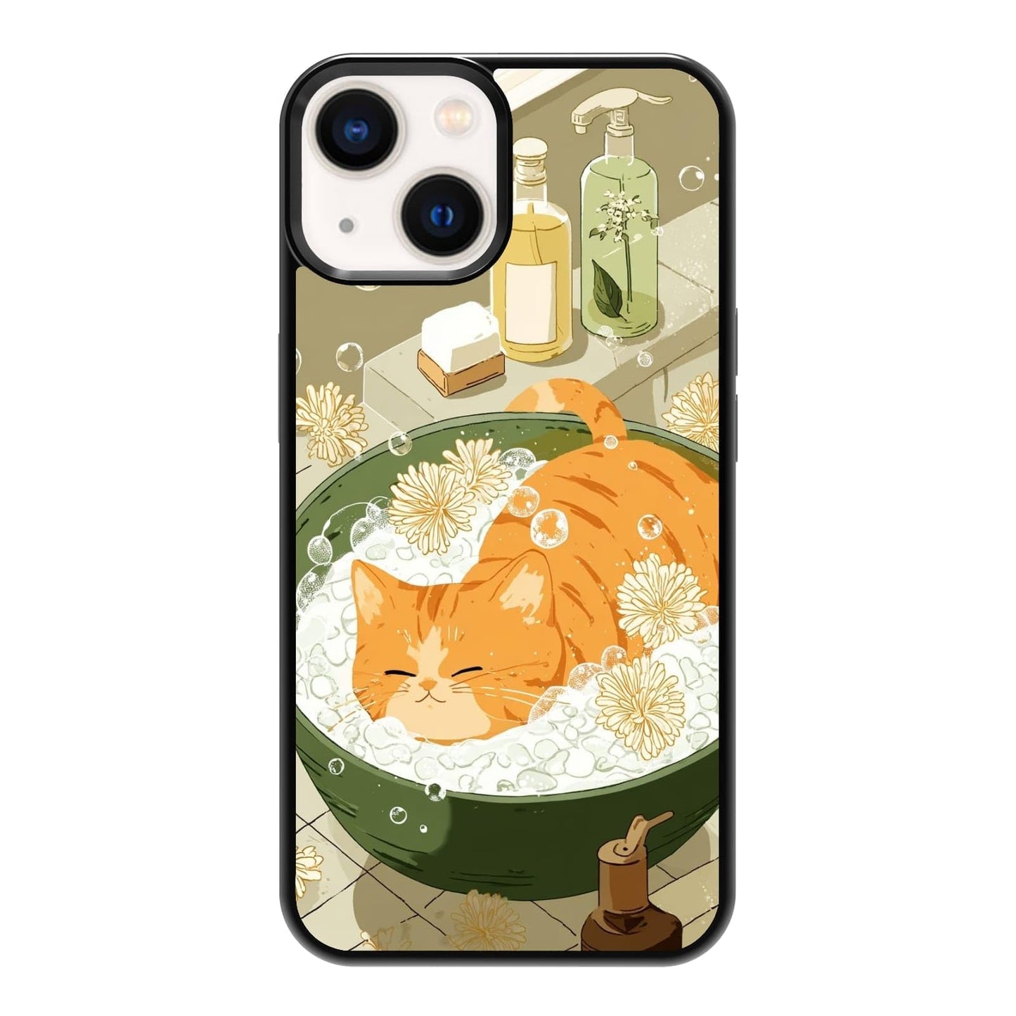 Lush Tropical Monstera Leaves Black Cat Botanical Art Phone Case, Shockproof Protective Cover for iPhone 11 12 13 14 15 16 17 Pro Max Plus Mini XR 7 8 SE