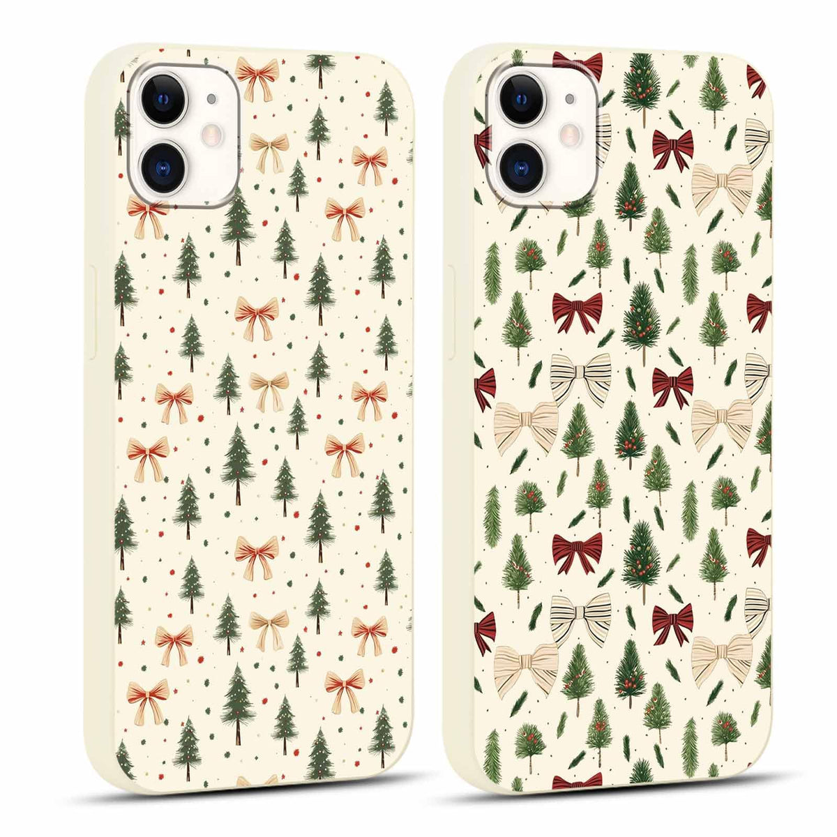 2 Pack Merry Christmas Phone Case for iPhone 16 6.1", Cute Xmas Christmas Tree Pattern Case with Candy Design Christmas Decorations Gifts Shockproof Soft Silicone Cover for Girl Women