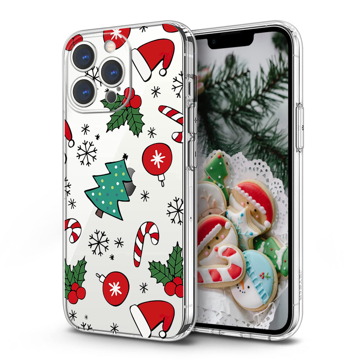 Newseego for iPhone 16 Case, Cute Red Car Pattern Merry Christmas Phone Case for Women Girls Children Anti-Yellow Soft TPU Bumper Shockproof Protective Cover for iPhone 16
