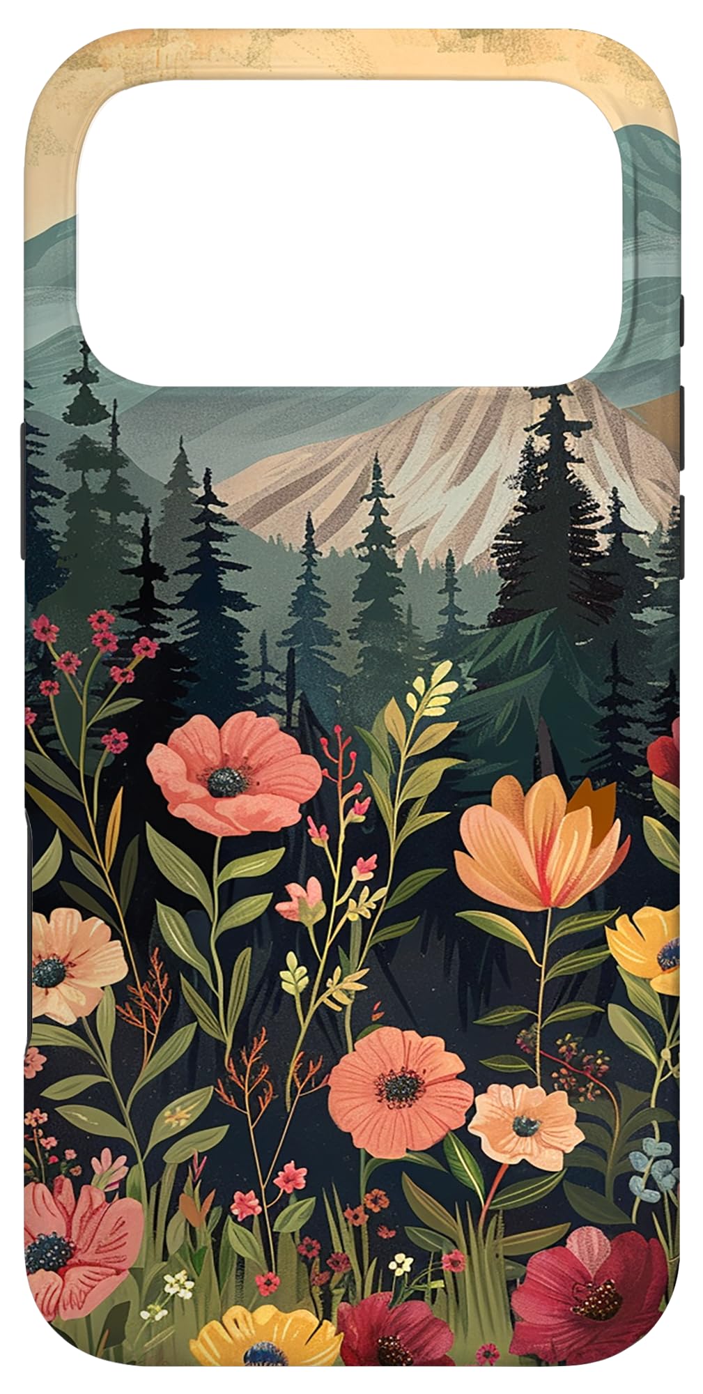Floral Mountain Boho Pine Tree Forest Nature Case for iPhone 11