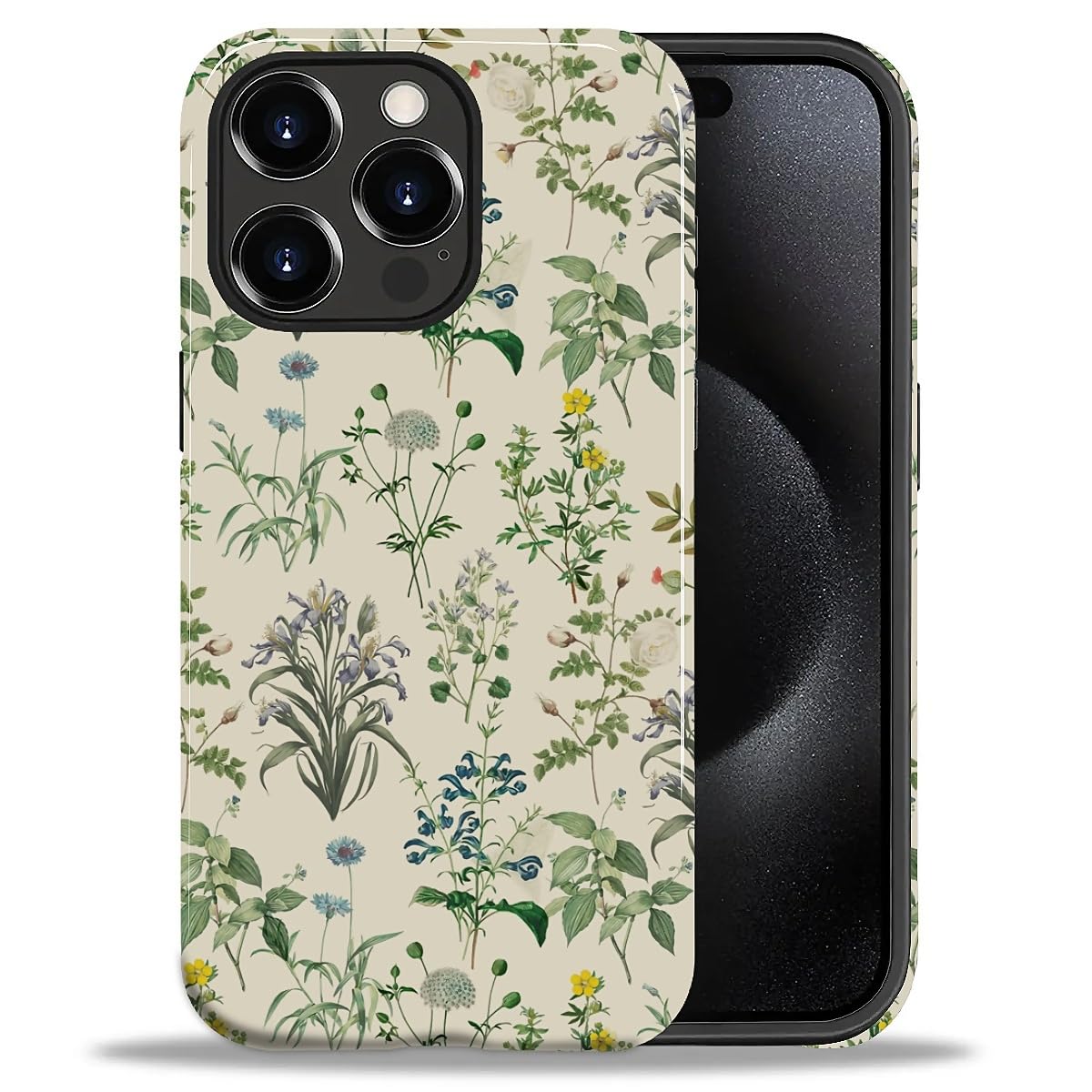 DAIZAG Case for iPhone 13 iPhone 14, Christmas Coffee Snowflake Cane Full-Body Design Hybrid Dual Protection Soft TPU + Hard PC, Shockproof Scratch-Resistant Protective Cover Phone Case for Men Women