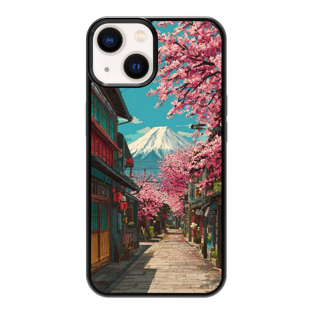Dark Botanical Wildflower Forest Green Leaf White Blossom Nature Art Phone Case, Shockproof Protective Cover for iPhone 11 12 13 14 15 16 17 Pro Max Plus Mini XR 7 8 SE