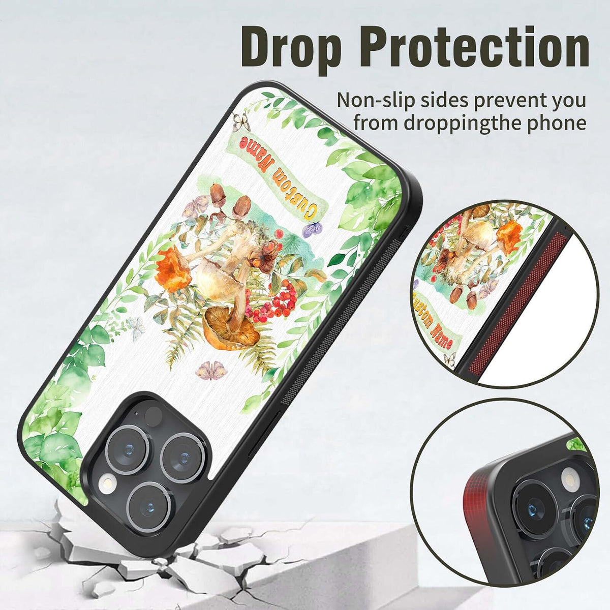 Custom Name Phone Cases for Plant LoverKawaii Wildland Shockproof Cover Case for iPhone 11 12 13 14 15 16 17 Pro Max Plus Mini Xr Xs| for Samsung S20 S21 S22 S23 S24 S25 S26 Ultra Plus FE