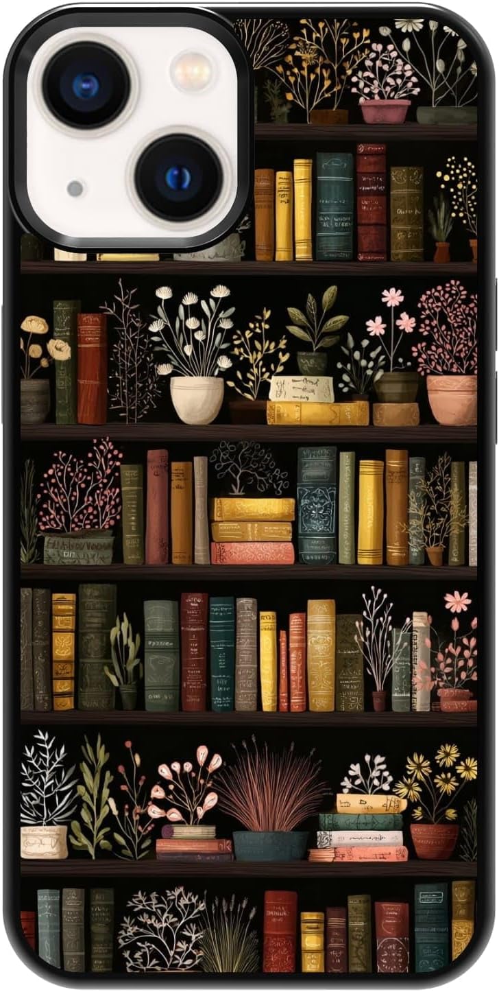 Urban Jungle Bookshelf Houseplant Study Room Phone Case, Shockproof Protective Cover for iPhone 11 12 13 14 15 16 17 Pro Max Plus Mini XR 7 8 SE