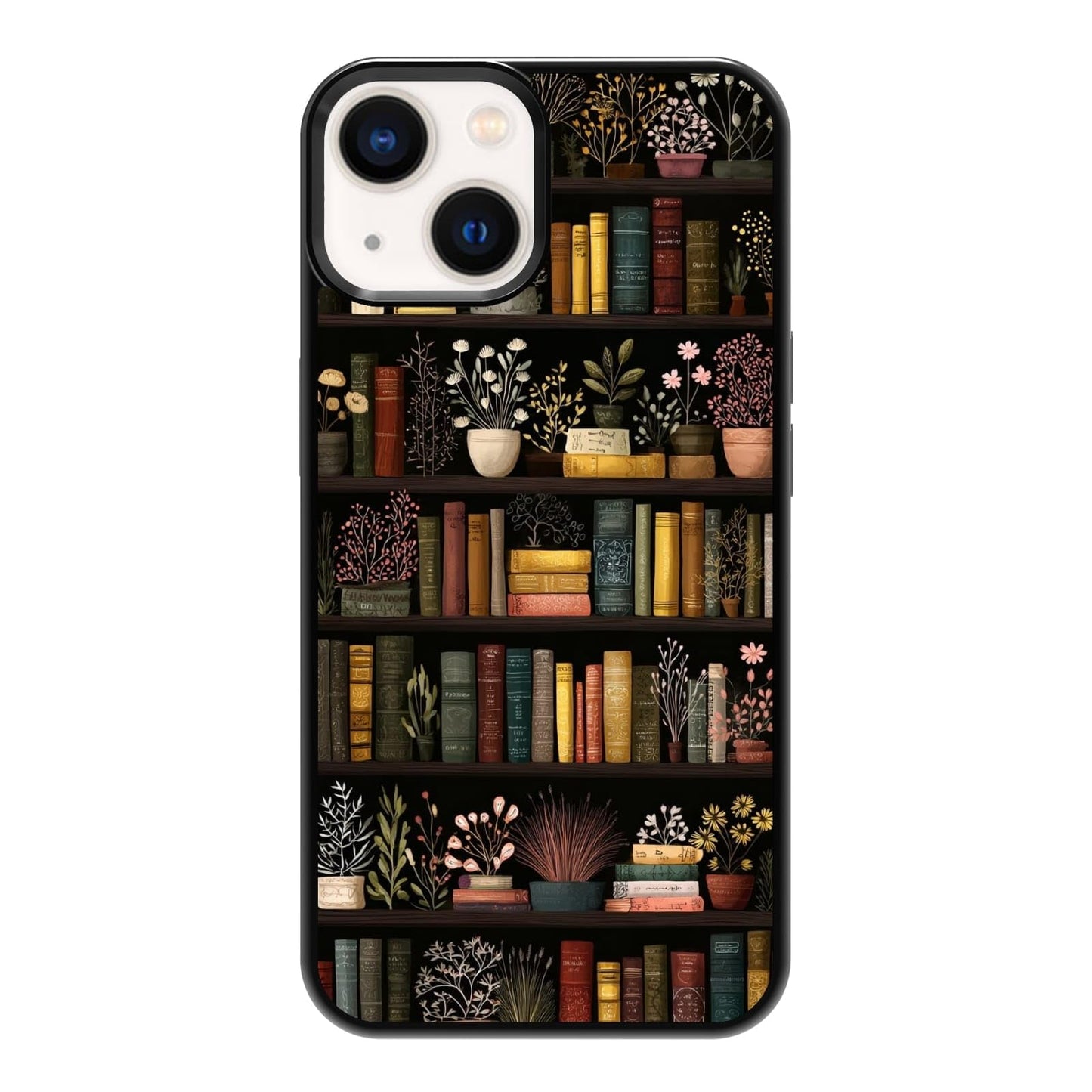 Urban Jungle Bookshelf Houseplant Study Room Phone Case, Shockproof Protective Cover for iPhone 11 12 13 14 15 16 17 Pro Max Plus Mini XR 7 8 SE