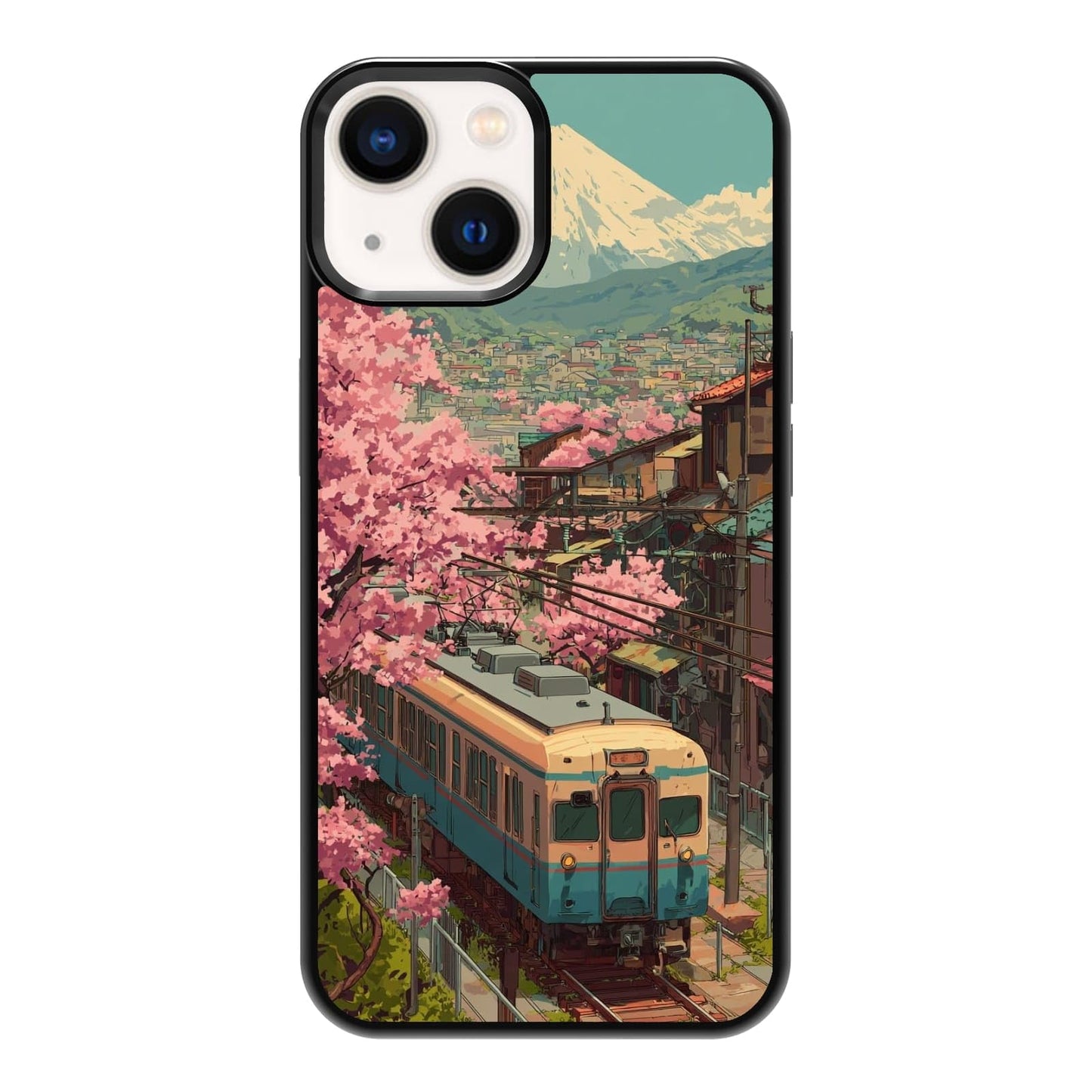 Dark Botanical Wildflower Forest Green Leaf White Blossom Nature Art Phone Case, Shockproof Protective Cover for iPhone 11 12 13 14 15 16 17 Pro Max Plus Mini XR 7 8 SE