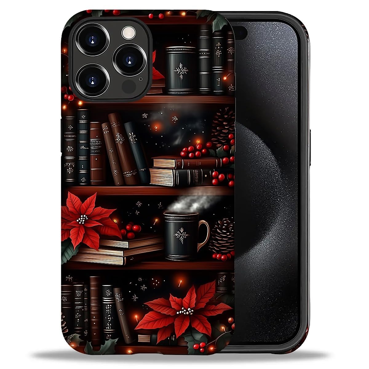 Case for iPhone 17,Drop Protection Hybrid 2-Layer Hard Phone Cover-Vintage Christmas Stamps Collage