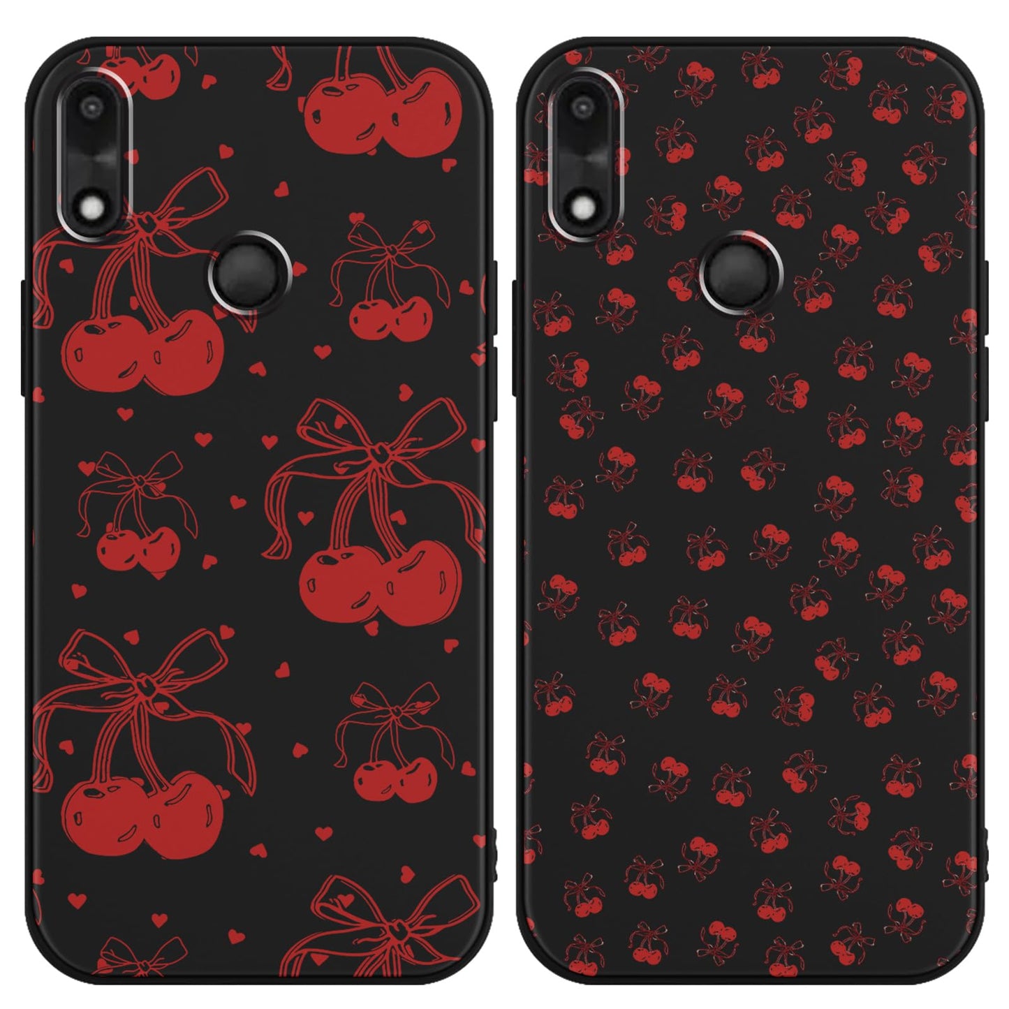 2 Pack Cartoon Floral Phone Case for Gabb Phone 4 6.1",Cute Kawaii Flower Collage Pattern Cases Aesthetic Design,Black TPU Bumper Protective Cover for Girls Women