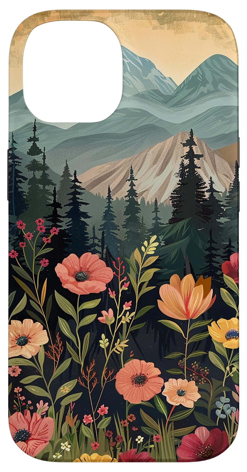 Floral Mountain Boho Pine Tree Forest Nature Case for iPhone 11