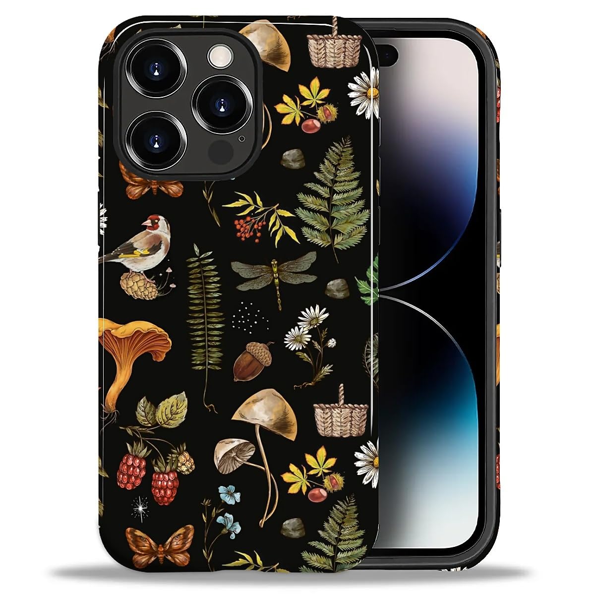 DAIZAG Case for iPhone 13 iPhone 14, Christmas Coffee Snowflake Cane Full-Body Design Hybrid Dual Protection Soft TPU + Hard PC, Shockproof Scratch-Resistant Protective Cover Phone Case for Men Women