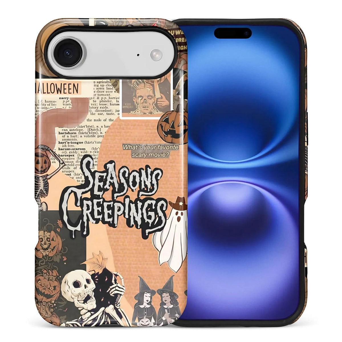 for iPhone 17 Pro Case,Hybrid 2-Layer Hard Shell + Silicone Protective Case -Resistant Shockproof- Ally's Dog's Cute College Summer Flower Collage