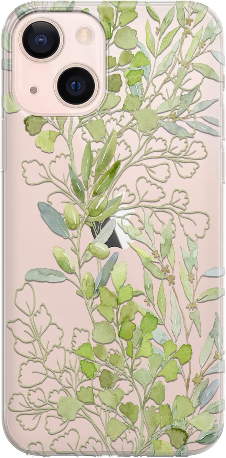 Phone Case Compatible with iPhone 17 Air 16e 15 Pro Max 14 Plus 13 12 Mini SE 11 Lightweight Olive Leaves Shockproof Plants Flexible Botanical Fern Green Herbs Cell Protective Print Floral