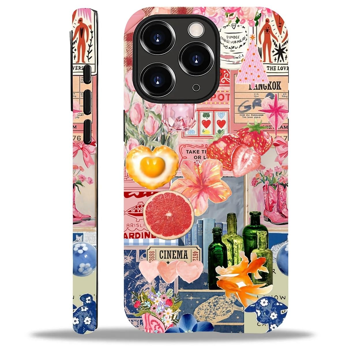 Case for iPhone 16 Pro Max,Aesthetic Frog Pond Splice Exquisitely Pattern Double Protective Phone Cover Cases Soft Silicone for iPhone 16 Pro Max