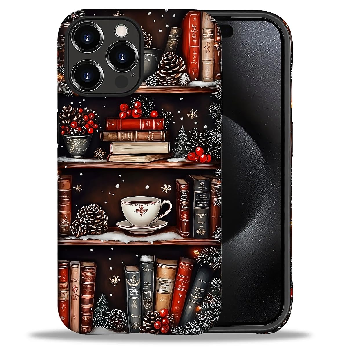 Case for iPhone 17,Drop Protection Hybrid 2-Layer Hard Phone Cover-Vintage Christmas Stamps Collage